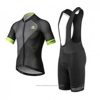 2020 Maillot Cyclisme Merida Jaune Noir Manches Courtes et Cuissard