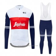 2020 Maillot Cyclisme Segafredo Zanetti Blanc Rouge Manches Longues et Cuissard