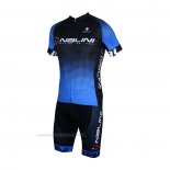 2021 Maillot Cyclisme Nalini Noir Bleu Manches Courtes et Cuissard