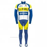 2021 Maillot Cyclisme Sport Vlaanderen Baloise Bleu Jaune Manches Longues et Cuissard