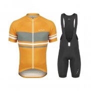 2021 Maillot Cyclisme de Marchi Jaune Gris Manches Courtes et Cuissard