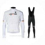 2023 Maillot Cyclisme Allemagne Blanc Manches Longues et Cuissard