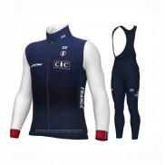 2023 Maillot Cyclisme France Bleu Blanc Manches Longues et Cuissard