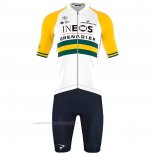 2023 Maillot Cyclisme Ineos Grenadiers Jaune Manches Courtes Et Cuissard