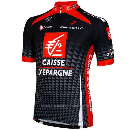 2010 Maillot Cyclisme Caisse D Epargne Noir et Blanc Manches Courtes et Cuissard