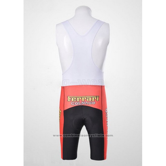 2010 Maillot Cyclisme Ferrari Noir et Rouge Manches Courtes et Cuissard