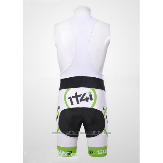 2012 Maillot Cyclisme 1t4i Blanc et Vert Manches Courtes et Cuissard