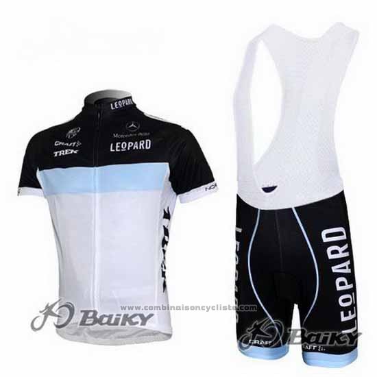 2012 Maillot Cyclisme Leopard Trek Noir et Blanc Manches Courtes et Cuissard
