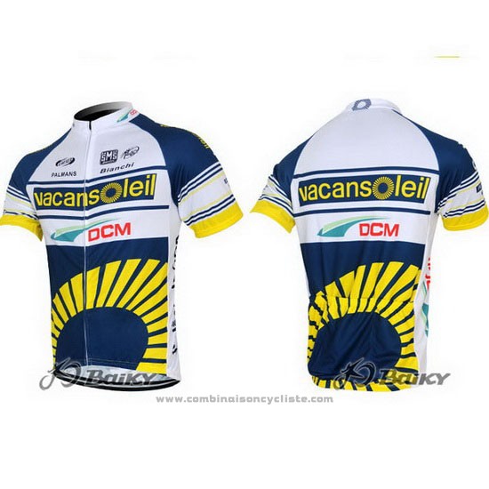 2012 Maillot Cyclisme Vacansoleil Jaune et Bleu Manches Courtes et Cuissard