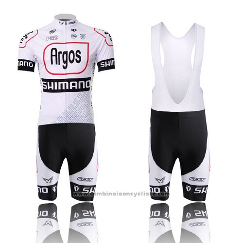 2013 Maillot Cyclisme Argos Noir et Blanc Manches Courtes et Cuissard