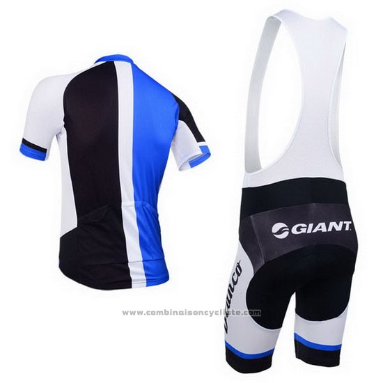 2013 Maillot Cyclisme Blanco Noir et Bleu Manches Courtes et Cuissard