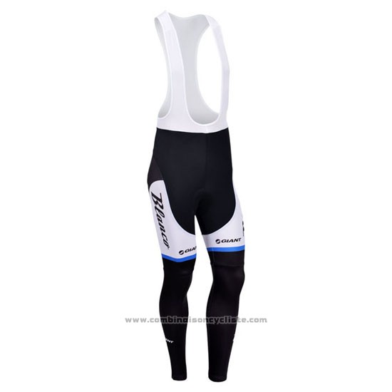 2013 Maillot Cyclisme Blanco Noir et Bleu Manches Longues et Cuissard