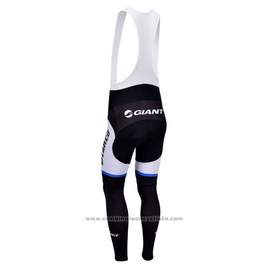 2013 Maillot Cyclisme Blanco Noir et Bleu Manches Longues et Cuissard