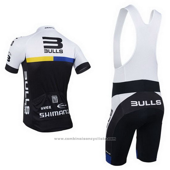 2013 Maillot Cyclisme Bulls Noir et Blanc Manches Courtes et Cuissard