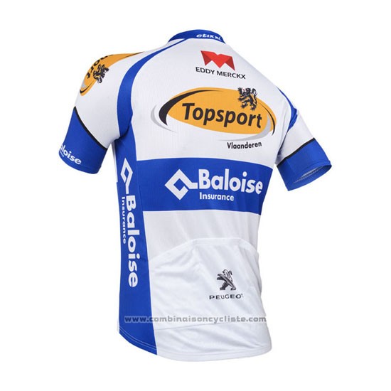 2013 Maillot Cyclisme Topsport Blanc et Azur Manches Courtes et Cuissard
