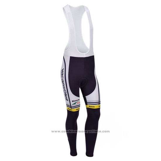 2013 Maillot Cyclisme Vacansoleil Jaune et Bleu Manches Longues et Cuissard
