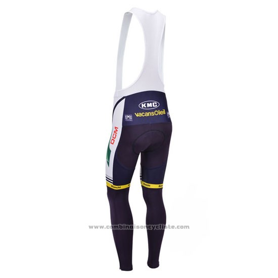 2013 Maillot Cyclisme Vacansoleil Jaune et Bleu Manches Longues et Cuissard