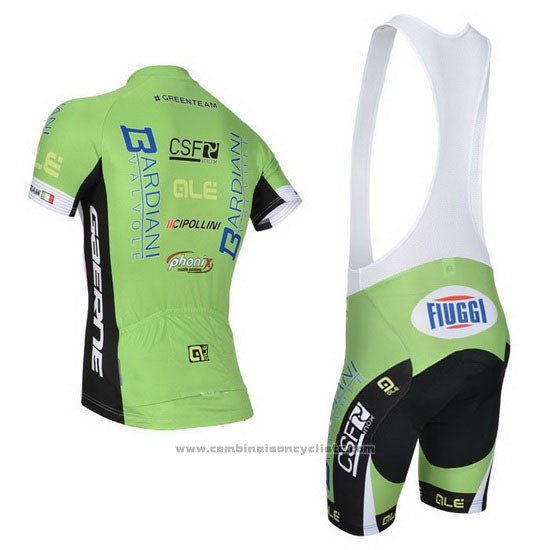 2014 Maillot Cyclisme Bardiani Blanc et Vert Manches Courtes et Cuissard