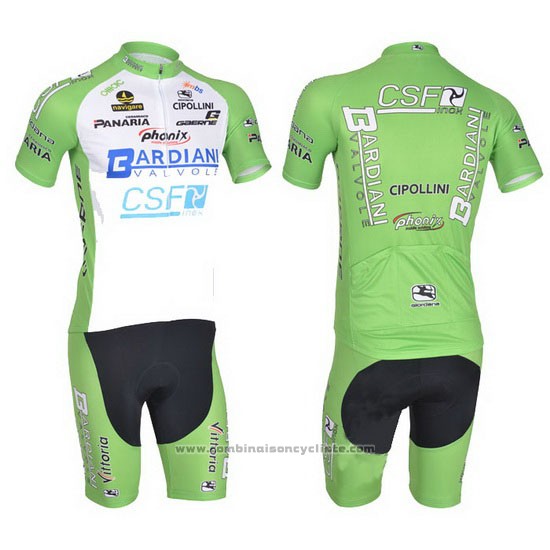 2014 Maillot Cyclisme Bardiani Blanc et Vert Manches Courtes et Cuissard