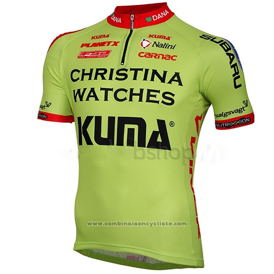 2014 Maillot Cyclisme Christina Watches Onfone Vert Manches Courtes et Cuissard