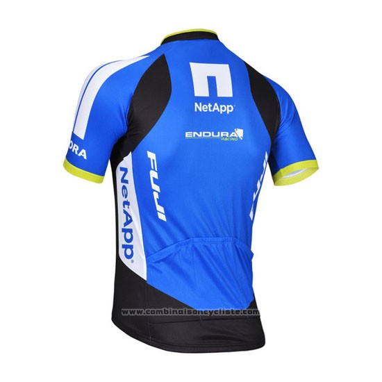 2014 Maillot Cyclisme Netapp Noir et Bleu Manches Courtes et Cuissard
