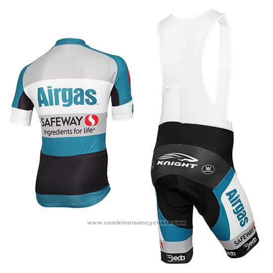 2015 Maillot Cyclisme D3 Devo Airgas Bleu et Noir Manches Courtes et Cuissard