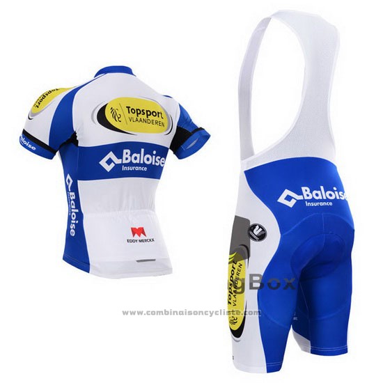 2015 Maillot Cyclisme Topsport Blanc et Azur Manches Courtes et Cuissard