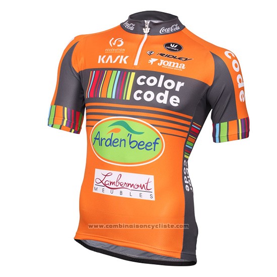 2016 Maillot Cyclisme Color Code Orange Manches Courtes et Cuissard