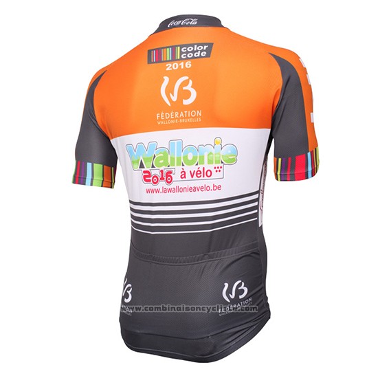 2016 Maillot Cyclisme Color Code Orange Manches Courtes et Cuissard
