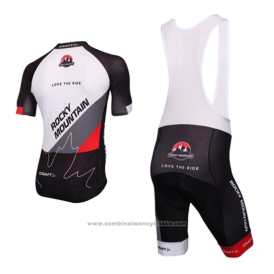 2016 Maillot Cyclisme Craft Rocky Mountain Blanc et Noir Manches Courtes et Cuissard