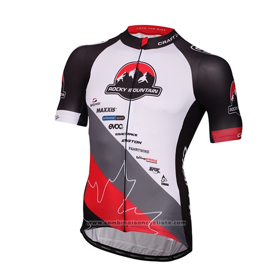 2016 Maillot Cyclisme Craft Rocky Mountain Blanc et Noir Manches Courtes et Cuissard