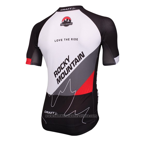 2016 Maillot Cyclisme Craft Rocky Mountain Blanc et Noir Manches Courtes et Cuissard