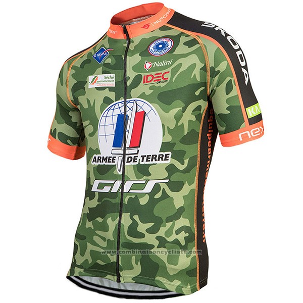 2017 Maillot Cyclisme Armee De Terre Camouflage Manches Courtes et Cuissard
