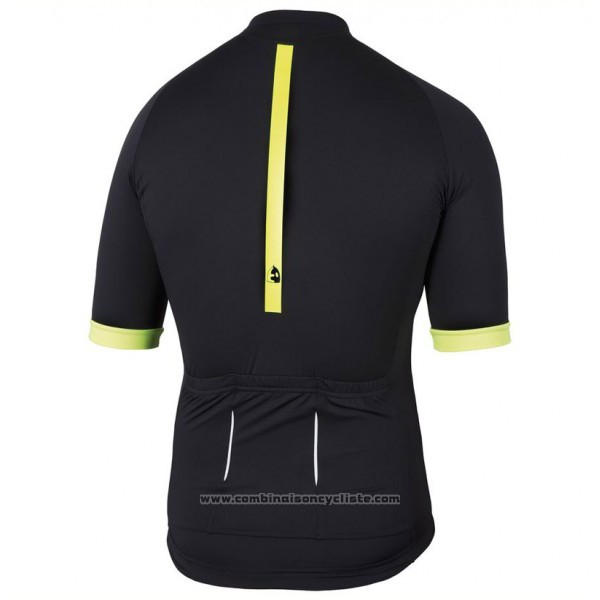 2017 Maillot Cyclisme Etxeondo Entzun Noir et Jaune Manches Courtes et Cuissard