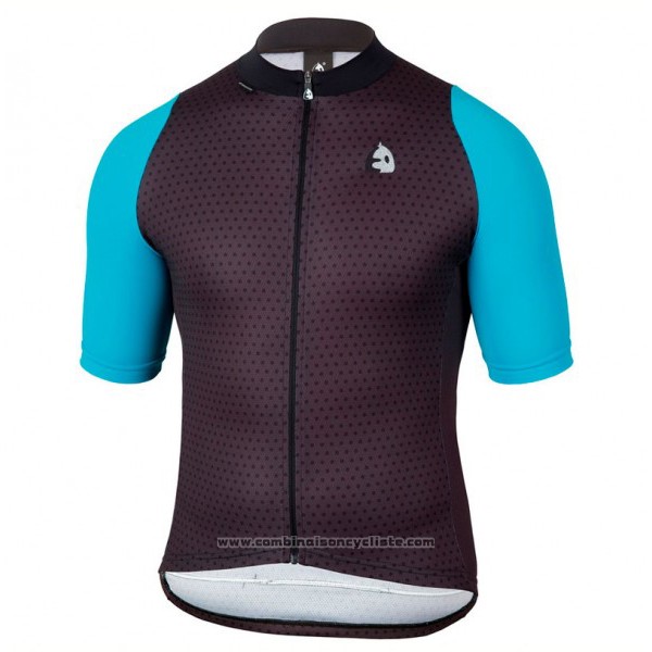 2017 Maillot Cyclisme Etxeondo Neo Noir et Bleu Manches Courtes et Cuissard