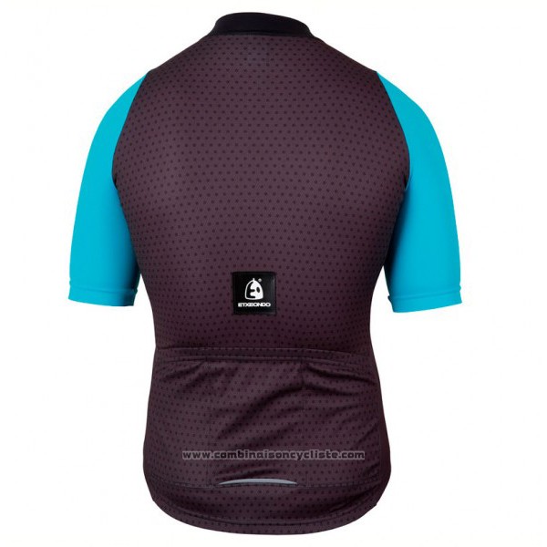 2017 Maillot Cyclisme Etxeondo Neo Noir et Bleu Manches Courtes et Cuissard
