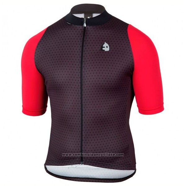 2017 Maillot Cyclisme Etxeondo Neo Noir et Rouge Manches Courtes et Cuissard