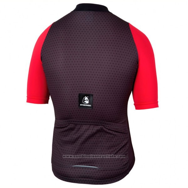 2017 Maillot Cyclisme Etxeondo Neo Noir et Rouge Manches Courtes et Cuissard