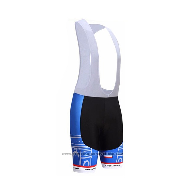 2017 Maillot Cyclisme France Snovaky Bleu et Blanc Manches Courtes et Cuissard
