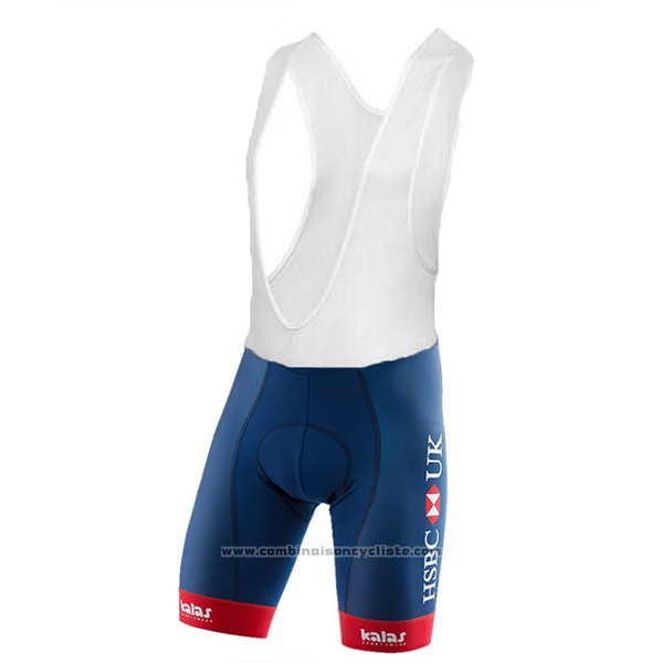 2017 Maillot Cyclisme Great Britain Bleu et Blanc Manches Courtes et Cuissard