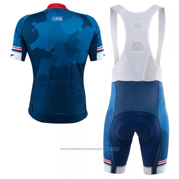 2017 Maillot Cyclisme Kalas HSBC GB Bleu Manches Courtes et Cuissard