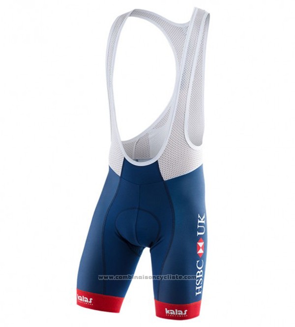 2017 Maillot Cyclisme Kalas HSBC GB Bleu et Blanc Manches Courtes et Cuissard