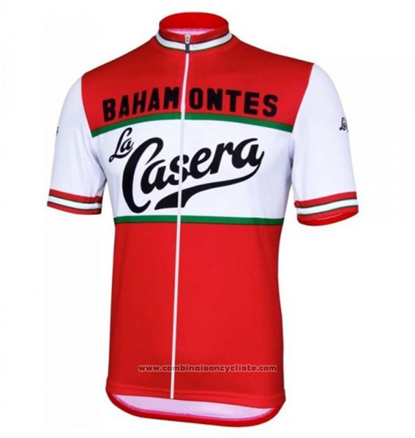 2017 Maillot Cyclisme La Casera Vintage Rouge Manches Courtes et Cuissard