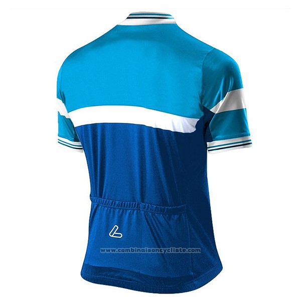 2017 Maillot Cyclisme Loffler Bleu et Bleu Clair Manches Courtes et Cuissard