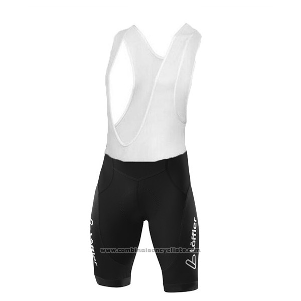 2017 Maillot Cyclisme Loffler Noir et Gris Manches Courtes et Cuissard