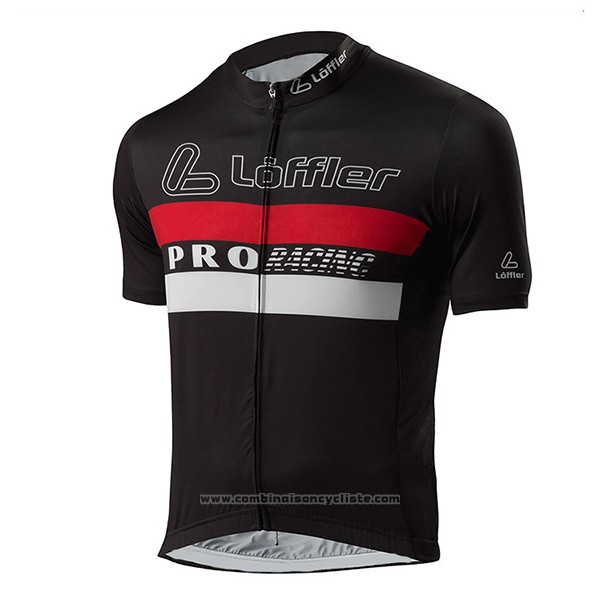 2017 Maillot Cyclisme Loffler Pro Racing Noir Manches Courtes et Cuissard