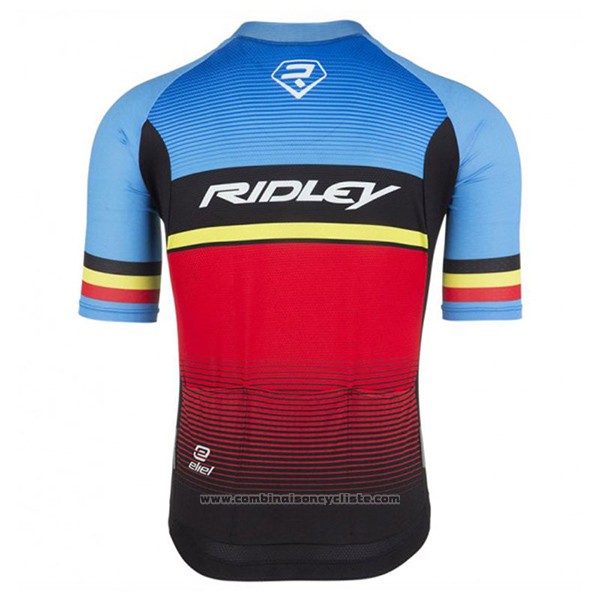 2017 Maillot Cyclisme Ridley Rincon Bleu et Noir Manches Courtes et Cuissard