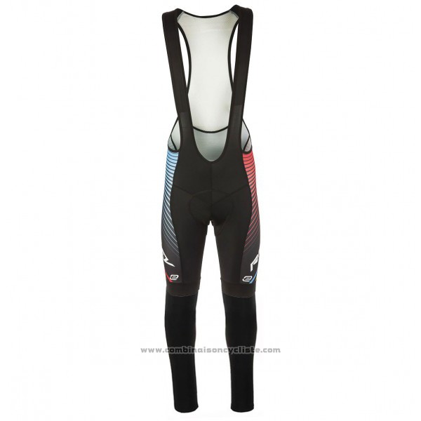 2017 Maillot Cyclisme Ridley Rincon Manches Longues et Cuissard Noir et Bleu Manches Courtes et Cuissard