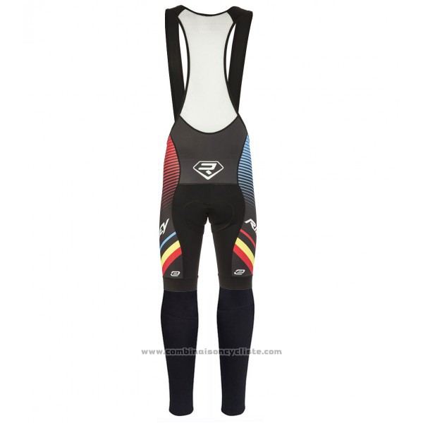 2017 Maillot Cyclisme Ridley Rincon Manches Longues et Cuissard Noir et Bleu Manches Courtes et Cuissard