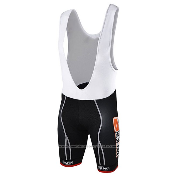 2017 Maillot Cyclisme Sangemini Blanc et Orange Manches Courtes et Cuissard
